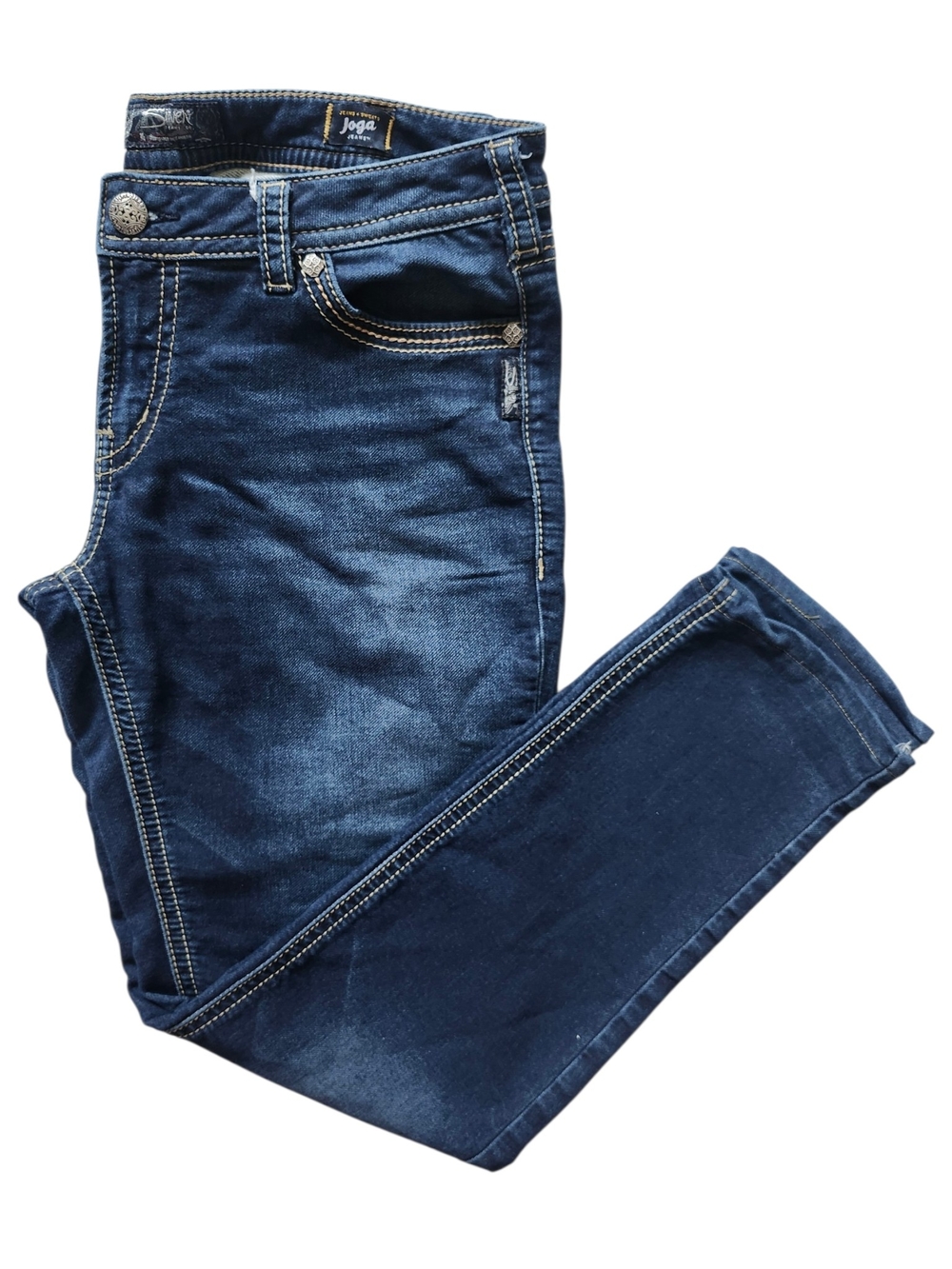 Silver Jeans Suki Mid Rise Skinny Jeans Women's Dark Wash Stretch Denim